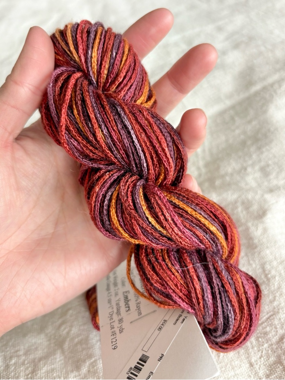 prism yarn bolero 100% rayon worsted indie embers colorway 54g nwt discontinued